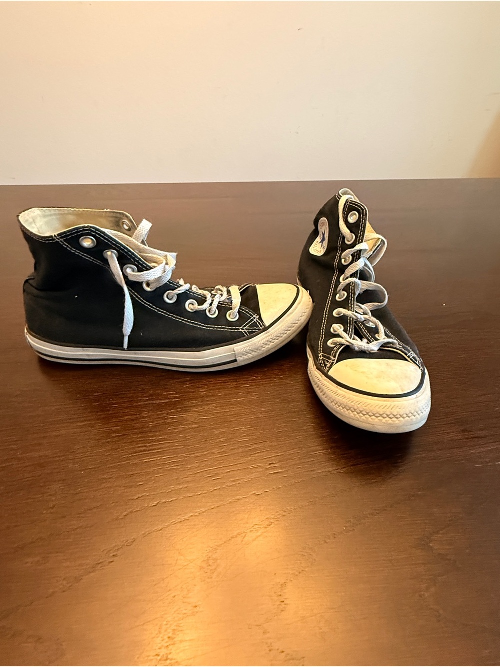 Converse Black High-Top Canvas Sneakers with White Accents men’s 8/ women’s 10